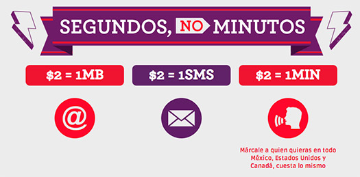 Tarifas con Virgin Mobile en México Tarifa por Segundo