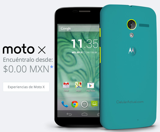 Motomaker en México para el Moto X  con mensaje celular actual