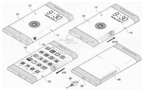 Samsung patente pantalla flexible de tres lados