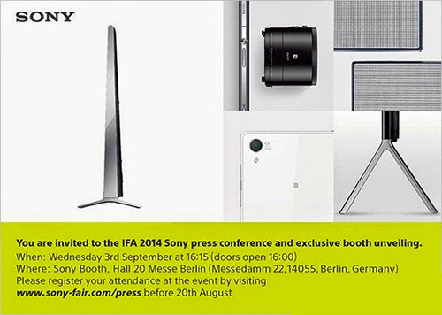 Sony anuncia evento 3 de septiembre Xperia Z3