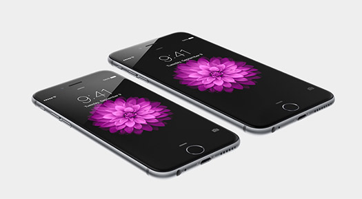 iPhone 6 y iPhone 6 Plus pantalla acostados