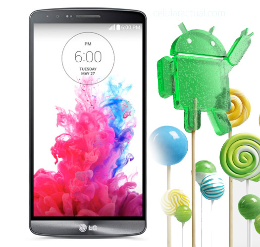 LG G3 con Android 5.0 Lollipop Logo mascota