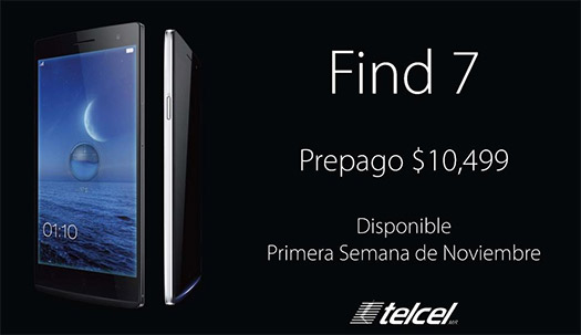 Oppo Find7 en México con Telcel