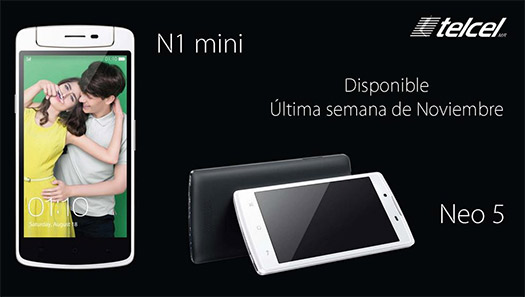 Oppo N1 Mini con Telcel en México