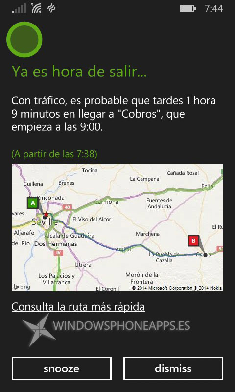 Cortana en español recordatorio