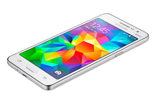 Samsung Galaxy Grand Prime SM-G530H color blanco de lado