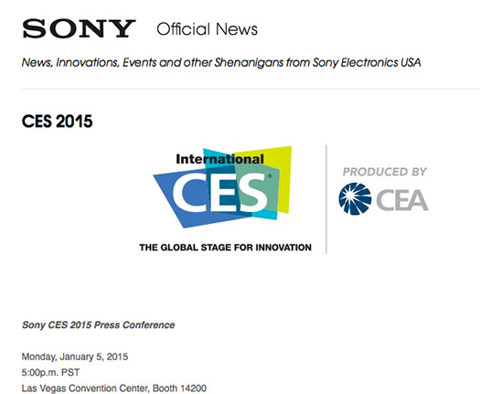 Sony CES 2015 anuncio