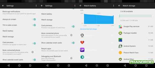 Vista smartwatch desde Android