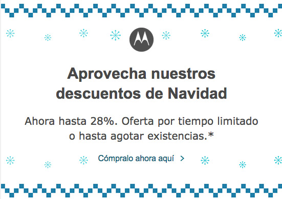 Motorola oferta navideña 2014 en México
