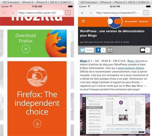 Firefox para iOS capturas
