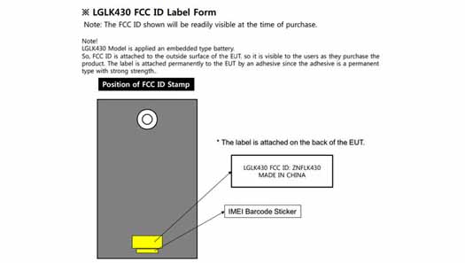 LG LK430 tablet en FCC
