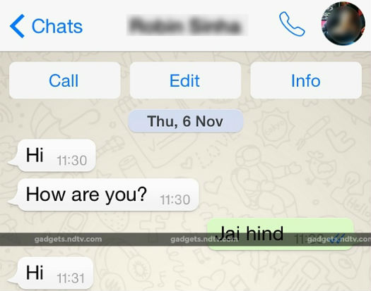 Whatsapp icono de llamada por voz para iOS