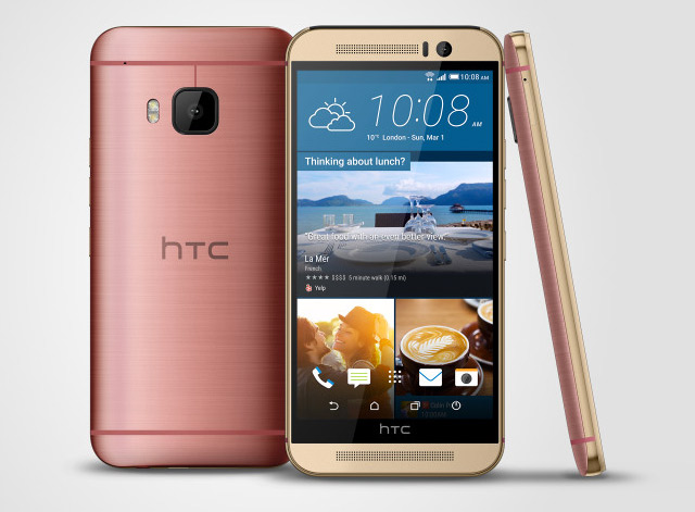 HTC One M9 color rosa oro al completo