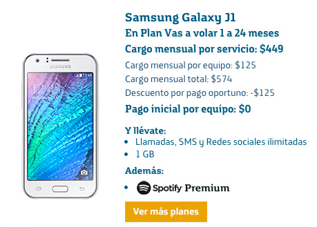 Samsung Galaxy J1 en plan Movistar Vas a volar 1