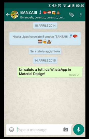 Material Desing para Whatsapp, conversación