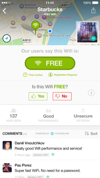 WifiMapper, red WiFi gratuita