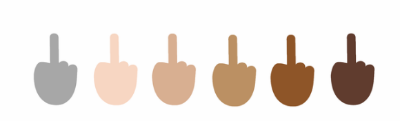 Emoji dedo medio para Windows10, racial