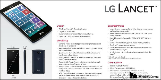 LG Lance especificaciones