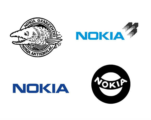 Nokia logotipos en su historia
