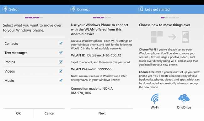 Switch to Windows Phone en Android