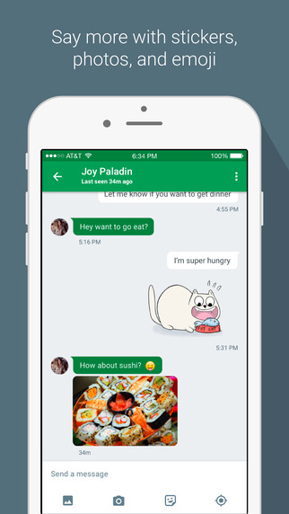 Google Hangouts 4.0 para iOS con stickers