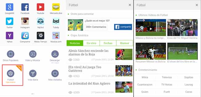 UC Browser Copa América en Android