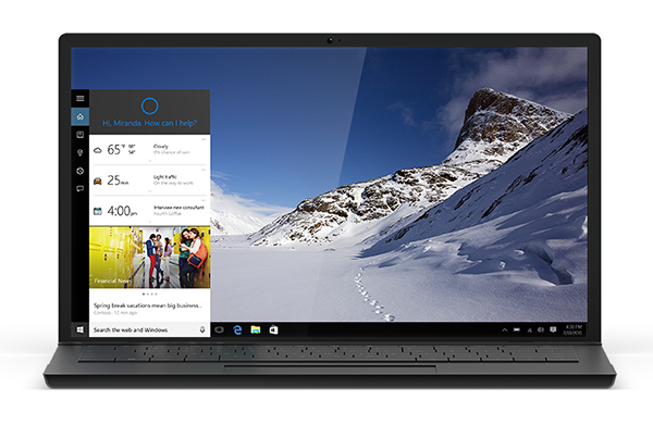 Windows 10 con Cortana en las computadoras