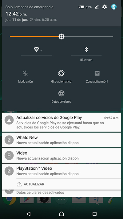 Sony  Xperia Z Ultra en México con Telcel Android Lollipop Nuevo panel de notificaciones