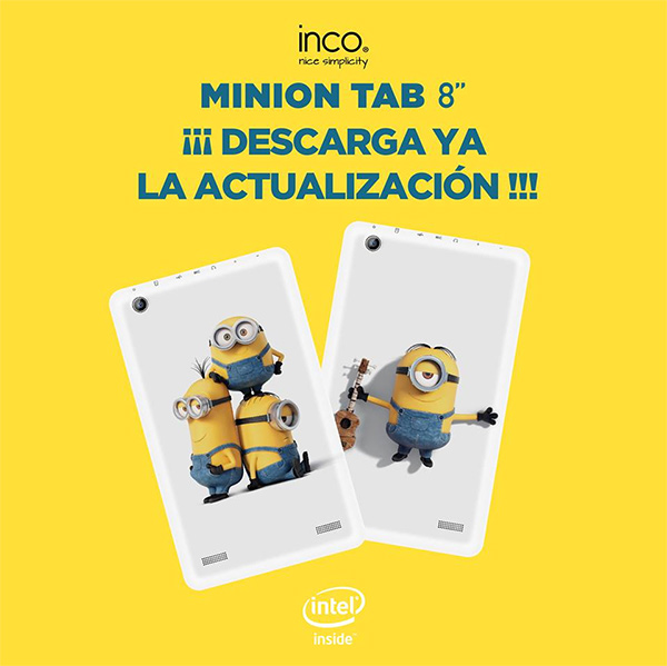 Nueva Inco Minion Tab de 8 pulgadas personajes de la película de los Minions actualización