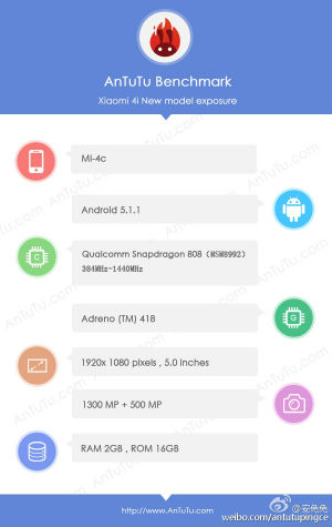 Xiaomi Mi 4C especificaciones