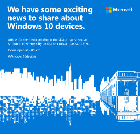 Microsoft evento 6 de octubre invitación