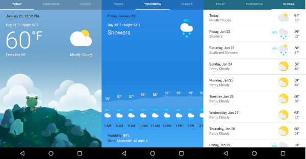 Google clima en Android