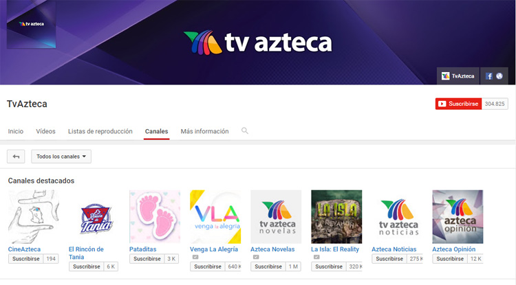 Tv Azteca en YouTube