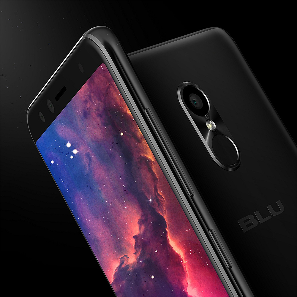 Blu Pure View con pantalla a 18:9 y diseño ultra delgado con cámara frontal dual color negro