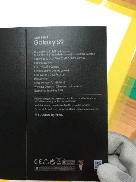 Caja del Samsung Galaxy S9