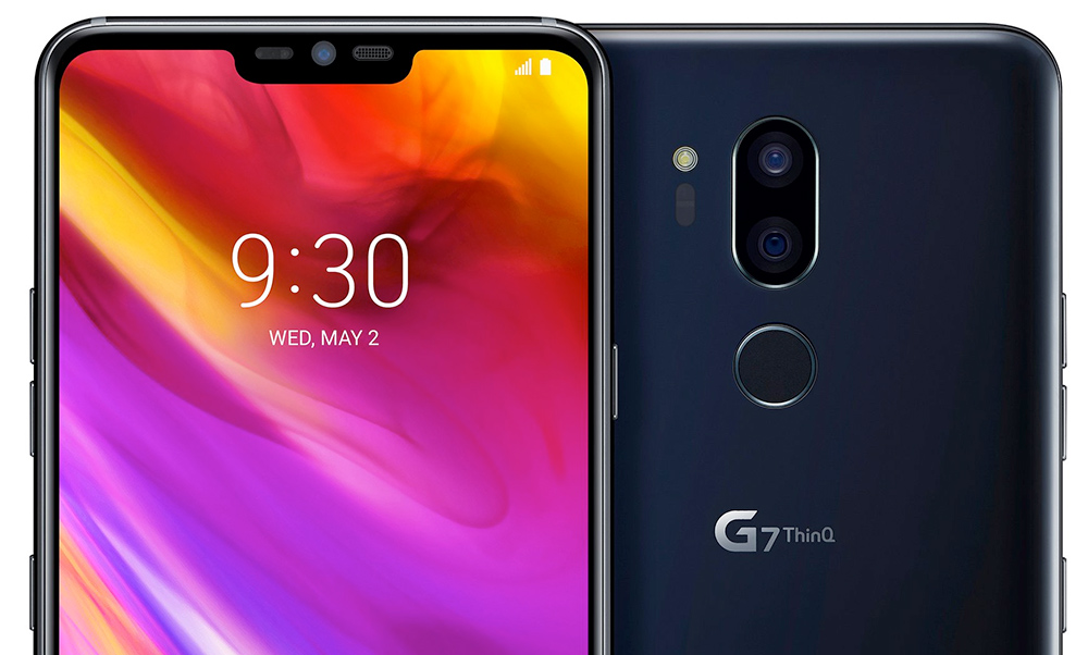 LG G7 ThinQ foto oficial mostrando pantalla tipo notch