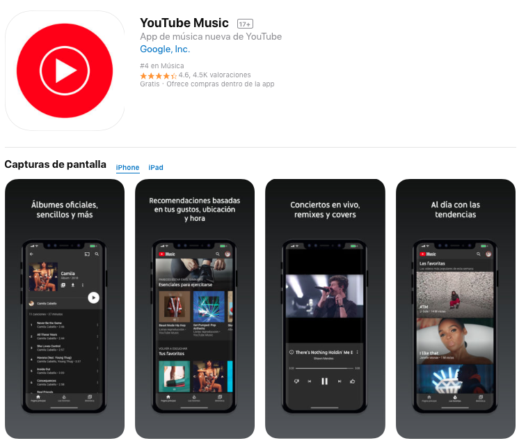 YouTube Music app