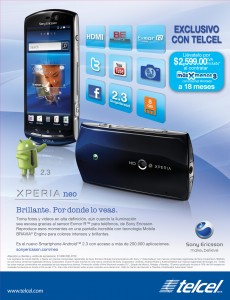 Sony Ericsson Xperia Neo ya en México con Telcel