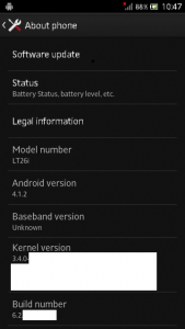 Pantallas Sony Xperia S con Android 4.1 Jelly Bean