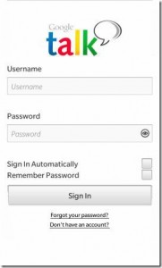 BlackBerry 10 Google Talk oficial app