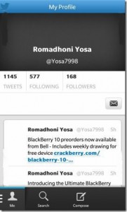 BlackBerry 10 Twitter oficial app