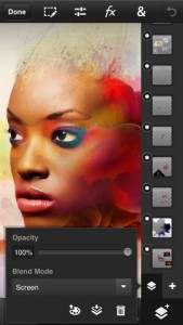 Adobe Photoshop Touch for phone para iPhone pantalla