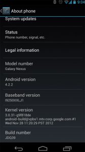Pantalla de Nexus con Android 4.2.2 Jelly Bean