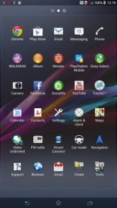 El Sony Xperia Z Ultra pantalla de apps