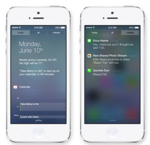 iOS 7 iPhone Notification Center, Centro de Notificaciones