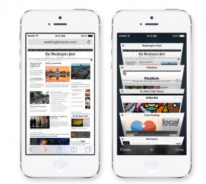 iOS 7 iPhone Safari app interfaz