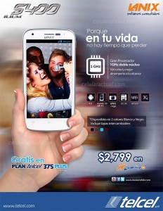 Lanix Ilium S400 para México con Telcel Android dual-core cartel en Amigo Kit