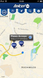 Telcel 360 App para localizar Centros de Atención a Clientes pantalla