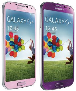 Samsung Galaxy S4 en color Morado Purple Mirage y Rosa Pink Twilight