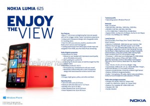 Nokia Lumia 625 filtración especificaciones